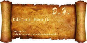 Dézsi Henrik névjegykártya
