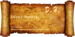 Dézsi Henrik névjegykártya